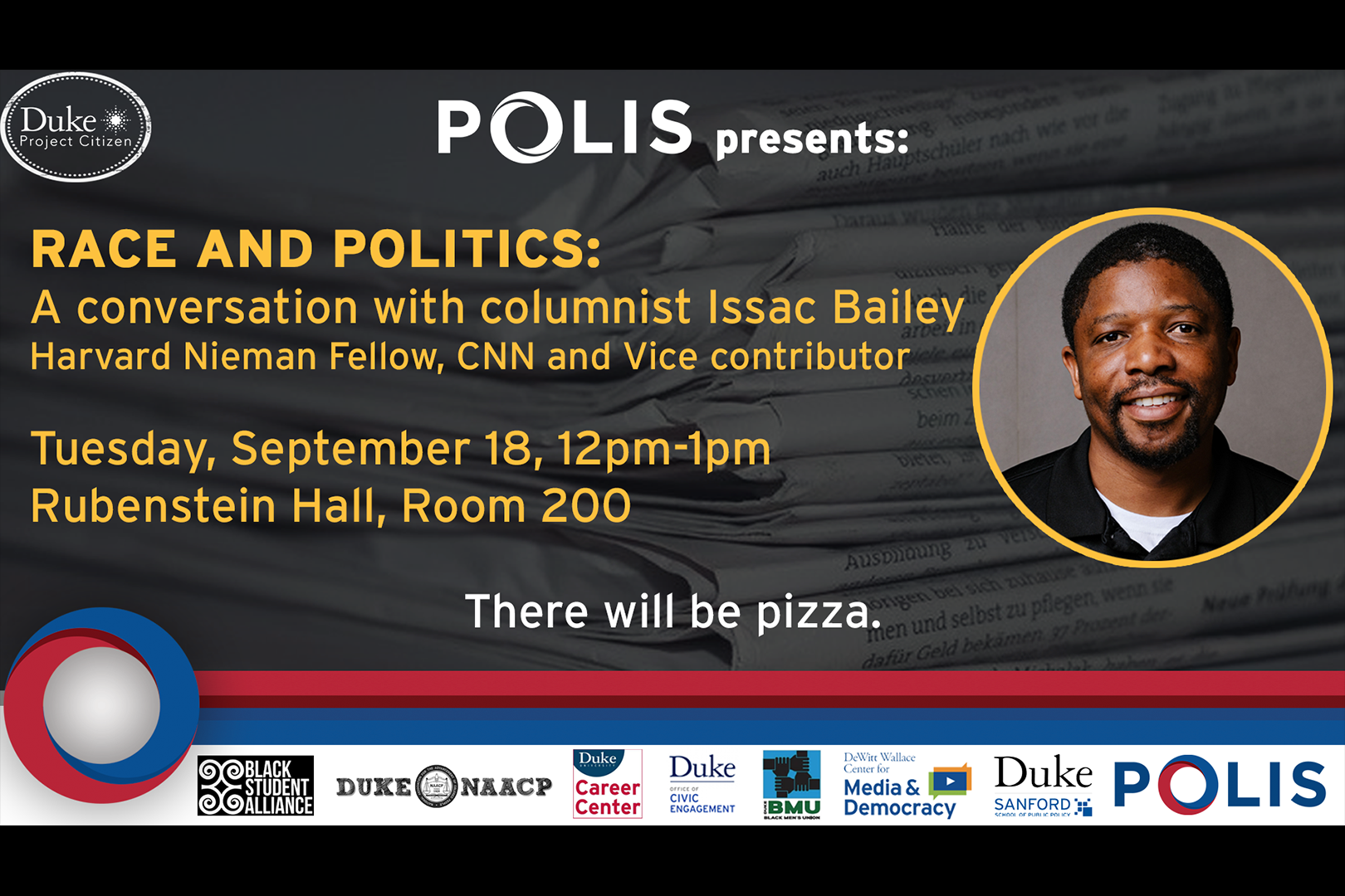 Issac Bailey event poster